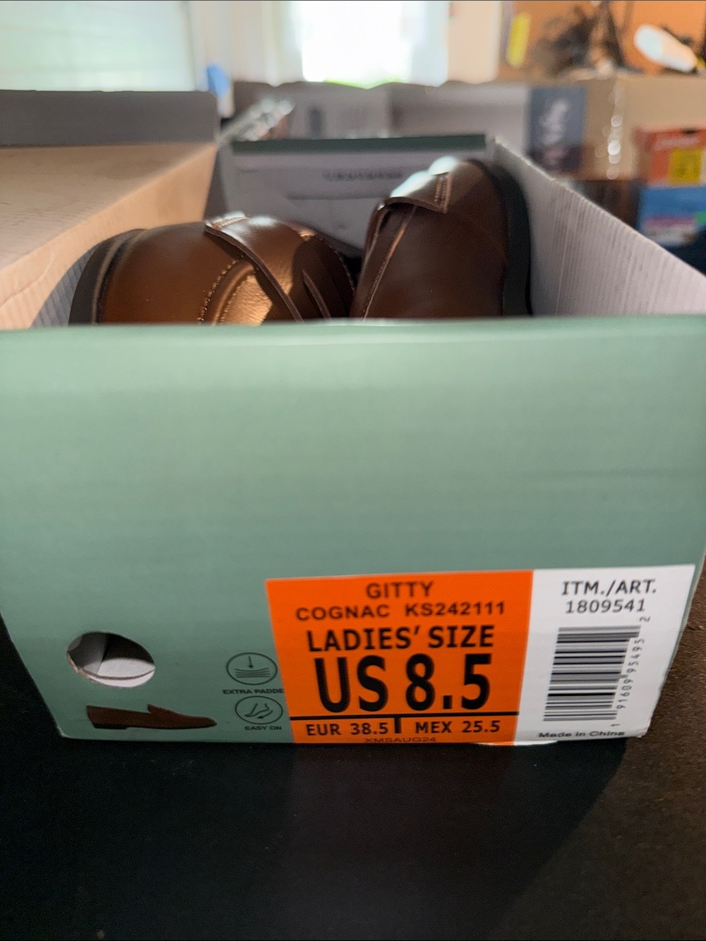Kensie Cognac Flat Penny Loafers - Picture 5 of 5